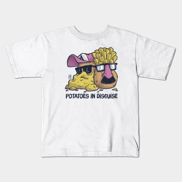 Potatoes in disguise (black text) Kids T-Shirt by MBGraphiX